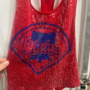 PINK Victoria's Secret Red Sequin Phillies Tank